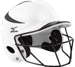 New Mizuno MVP Batting Helmet Softball OSFM 6 7/8-7 1/2" White/Black