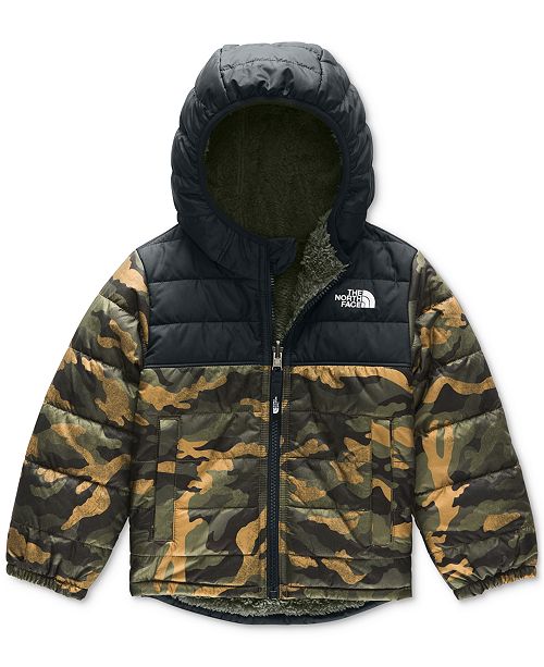 New North Face Boy's Reversible Mount Chimborazo Jacket Camo/Black Medium 10/12