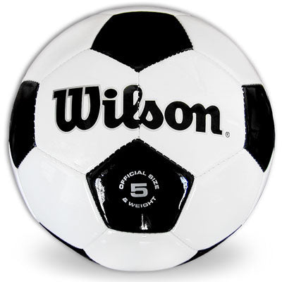 New WILSON Traditional Soccer Ball Size 5 White/Black