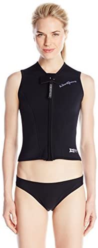 New NeoSport Women's 2.5-mm XSPAN Vest Size 10 Black/Aquamarine