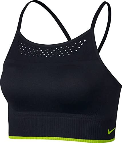 New Nike New Seamless Sports Bra Women Small Black/Yellow