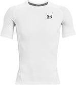 New Under Armour Men's HeatGear Compression Short-Sleeve T-Shirt Med Wht/Blk