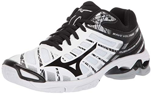New Mizuno Wmn 10.5 Wave Voltage Indoor Court Volleyball Shoe Black/White/Silvr