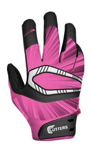 New Cutters Men's Pink REV Pro Football  Glove Adult XXX-Large (1) Pair C-Tack