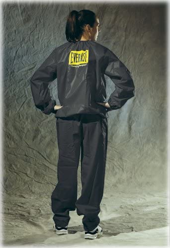 New Everlast Deluxe EVA Sauna Suit (Medium/Large, Black)