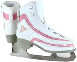 New American Athletic Shoe Girl's Soft Boot Ice Skates Size 13Y White Pink