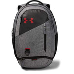 New Under Armour Adult Hustle 4.0 Backpack Gray/Black/Red 5.9"W x 13"H x 19.3"L