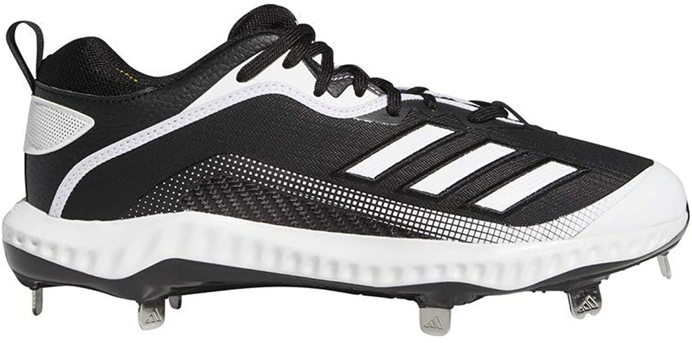 New Adidas Men's EG7603 Icon 6 Bounce Baseball Metal Cleat Black/White Size 10.5
