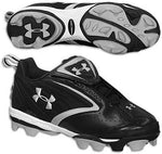New Under Armour Leadoff Low Men Size 9 Black/Silver Baseball Molded Cleats