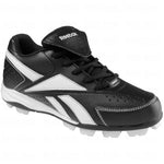 New Reebok Youth 10 Prospect Low Mrt Molded Cleats Black/White