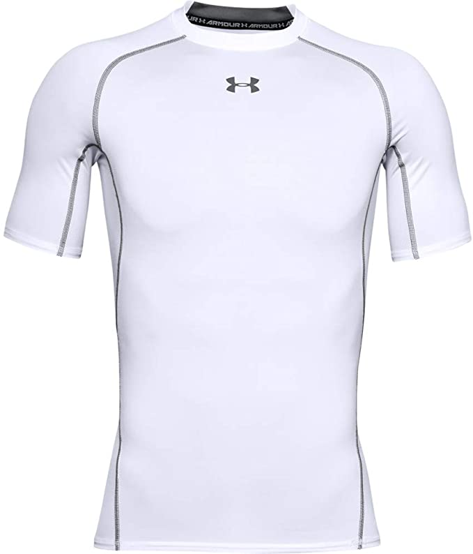 Under Armour Men's HeatGear Armour Short Sleeve Compression Shirt  1257468-100 White 