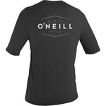 New O'Neill Men's Basic Skins Dug Graphic Short Sleeve Rash Guard Size XXL Black