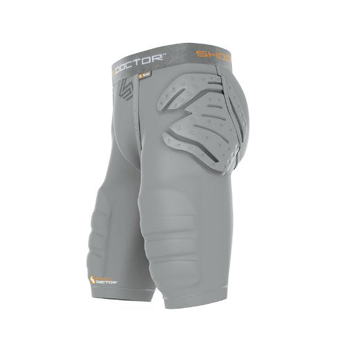 New other Shock Doctor Shockskin 3-Pad Impact Short with Thigh Pads XXXL Gy