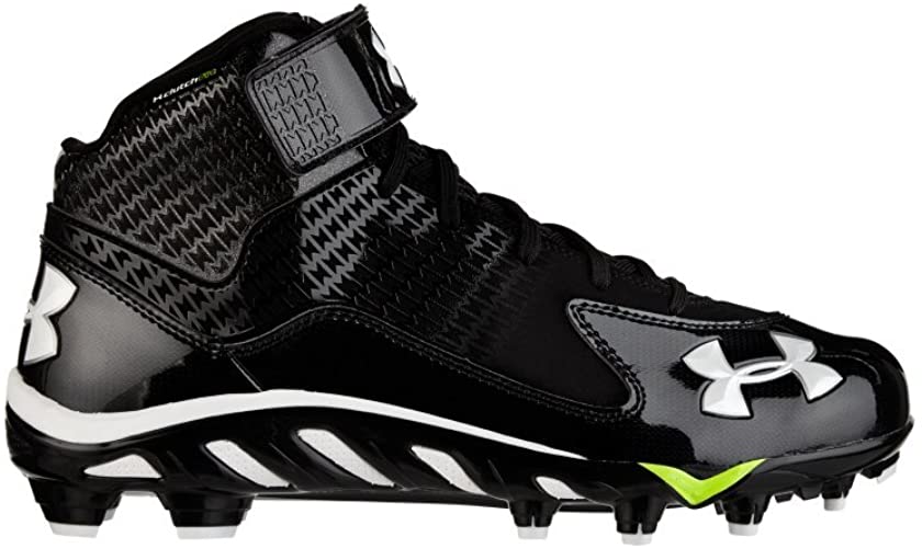 New Under Armour Men's UA Spine Fierce Mid MC Football Cleats 10 Black/White