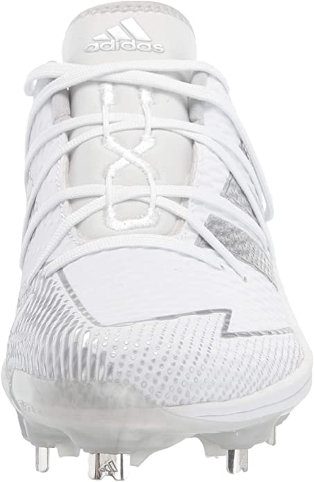 New Adidas Men's Afterburner 7 Baseball Metal Cleats White/Silver Size 10