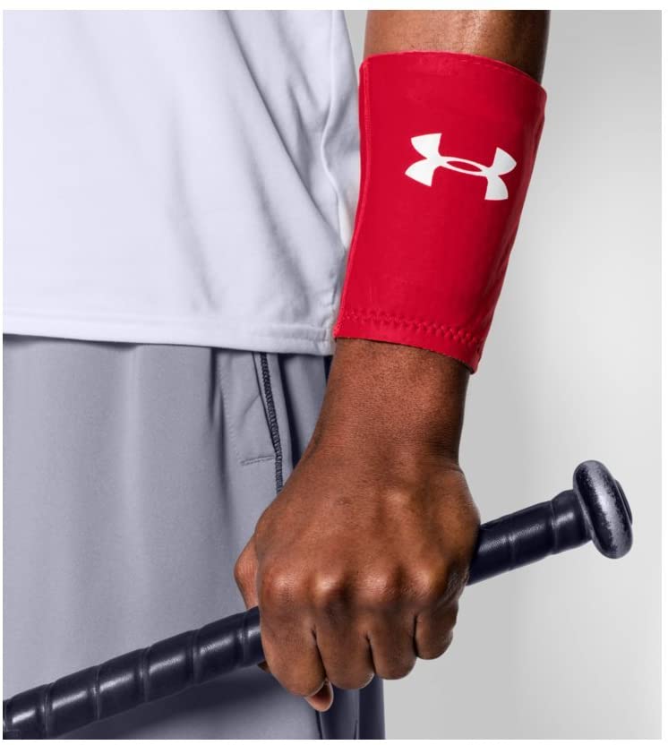 New Under Armour Men's Baseball Wrist Guard Gameday Redl/White Small/Medium