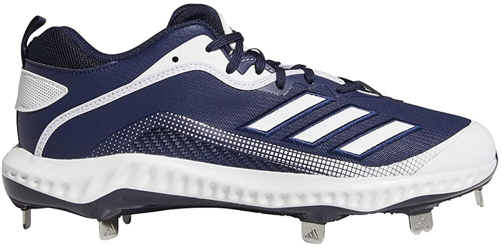 New Adidas Men's EG7605 Icon 6 Bounce Baseball Metal Cleats Navy/White Size 9.5