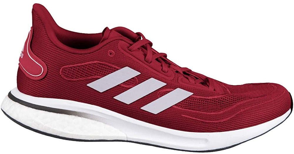 New Adidas Supernova Mens Casual Running Shoes  Size 10 Red/Silver/White