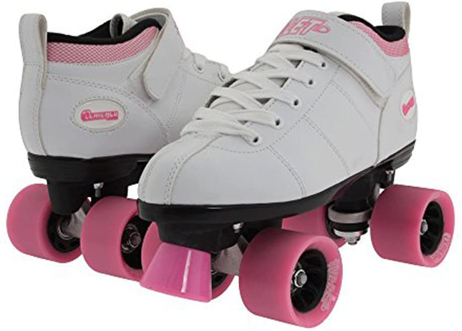 New Chicago Skates Bullet Ladies Speed Roller Skate –White/Pink Size 7 B-100W