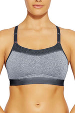 New Champion Women's Show Off Sports Bra Gray Medium Hook and Eye closure