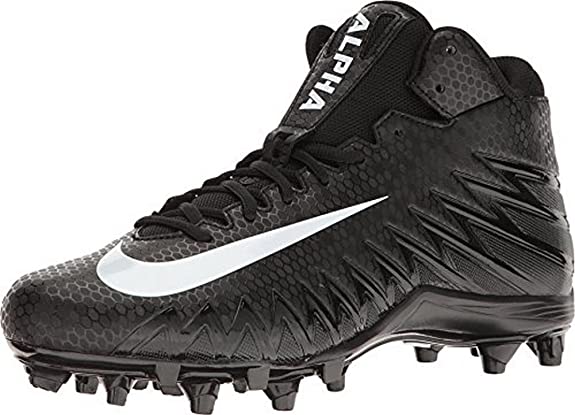 New Nike Men's 11.5 Alpha Menace Varsity Mid Molded Football Cleats  Black/White