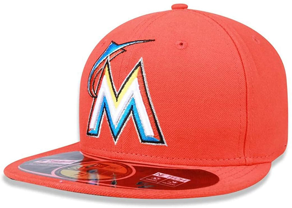 New New Era MLB Florida Marlins Authentic Alternate 59Fifty Fitted Cap 6 7/8 Navy/Red/