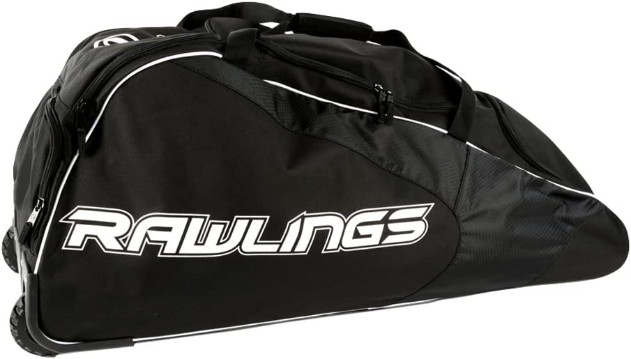 New Rawlings WHWB2-B Wheeled Workhorse Deluxe Catcher's Roller Bag BB Black
