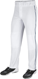 New CHAMPRO Boys' Youth Triple Crown Open Bottom Piped Baseball Pants Sm Wht/Nvy