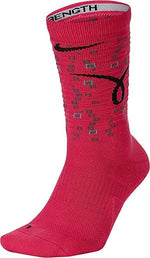 New Nike Elite Crew Pink/Black Kay Yow Dri Fit Basketball Socks Mn 6-8/Wmn 6-10