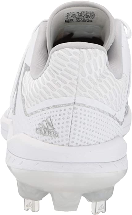 New Adidas Men's Afterburner 7 Baseball Metal Cleats White/Silver Size 13