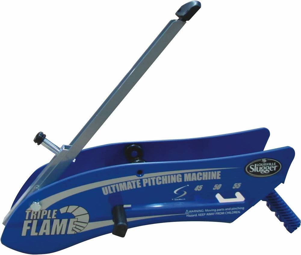 New Louisville Slugger Triple Flame Hand Held Pitching Machine