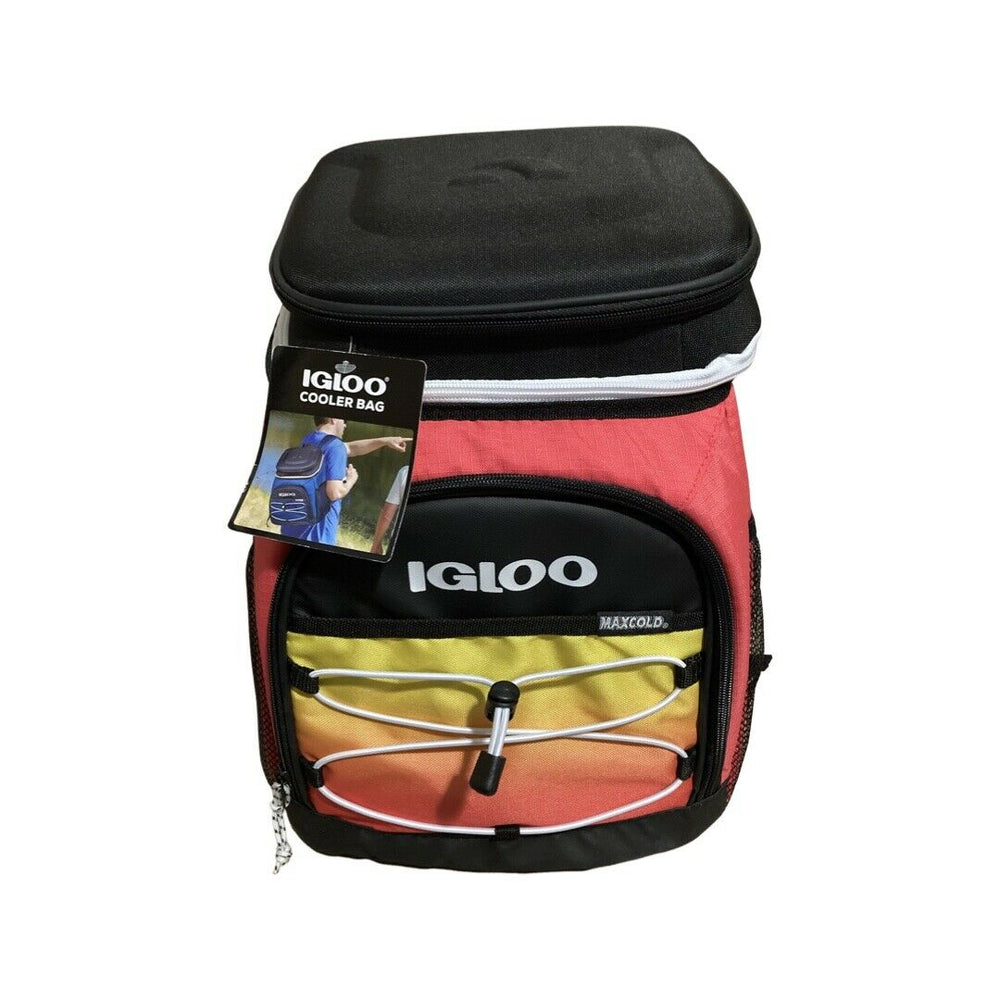 New Igloo Ringleader Hard Top Backpack Cooler 28 Can Max Orange/Black