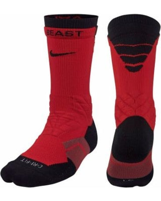 New Nike Elite Vapor Cushioned Football Socks Red/Black Large Mn 8-12