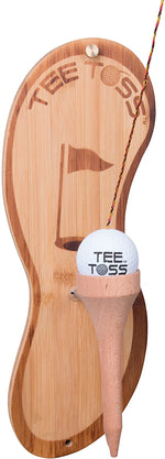 New Golf Ball Toss Game - 100% Bamboo - Be The First to Land The Ball Up On The Tee! (All Parts Included)