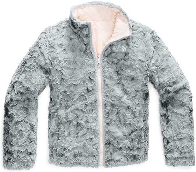 Used North Face Girls' Reversible Mossbud Swirl Jacket X-Large Pink/Gray