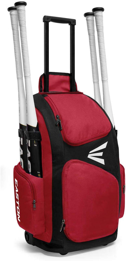 New Easton Traveler Stand Up Bat & Equipment Wheeled Bag Red/Black 24.5x14x10 in