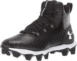 New Under Armour Unisex-Child Hammer Mid Rm Jr. Football Shoe 4Y Black/White