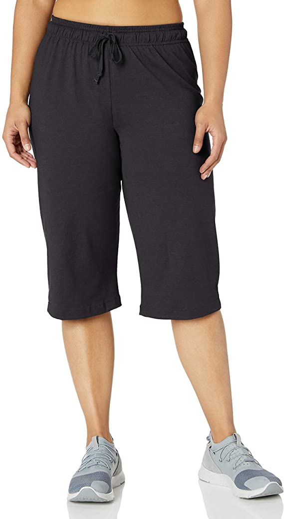 New Champion Women's Plus-Size Jersey Capri Pants XXX-Large Black