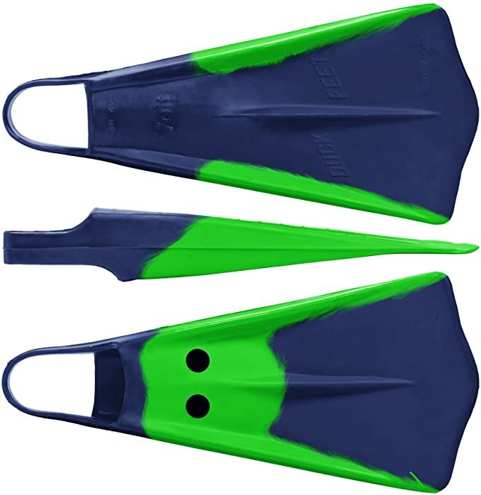 New Voit Duck Feet Swim Fins Size Medium (7-8) Blue/Green