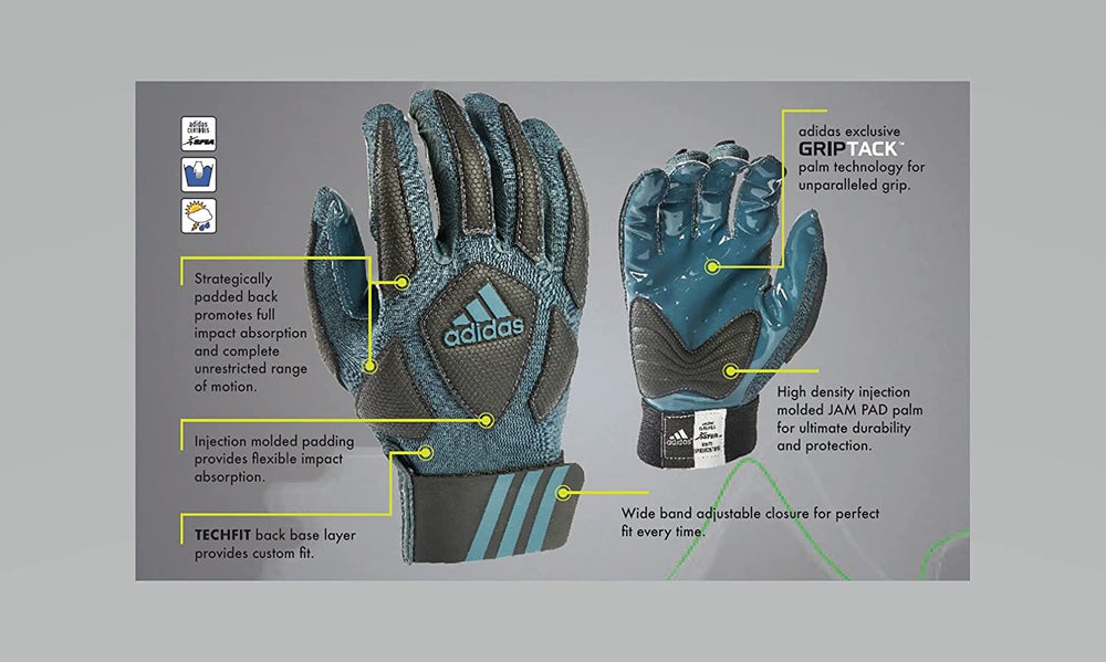New Adidas Scorch Destroy 2 Full Finger Football Lineman's Gloves Adult Medium