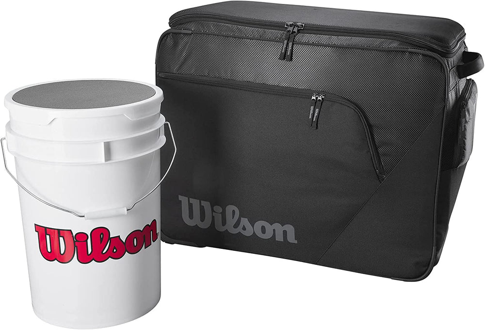 New Wilson Ball Bucket Bag, Black, 27" L x 14.5" W x 20.5" H Black