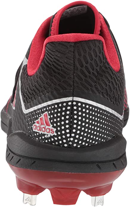 New Adidas Men's Fv9395 Baseball Metal Cleats Black/Red Size 9