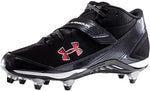 New Under Armour Pursuit Mid D Wide 13.5 Black/White/Red Football Cleats