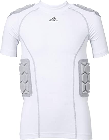 New Adidas techfit padded compression shirt Adult XL 5 Pad White/Silver