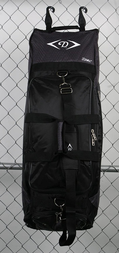 New Diamond Rival Wheeled Bat Bag Baseball Black/White Size: 36"L x 10"W x 12"H.