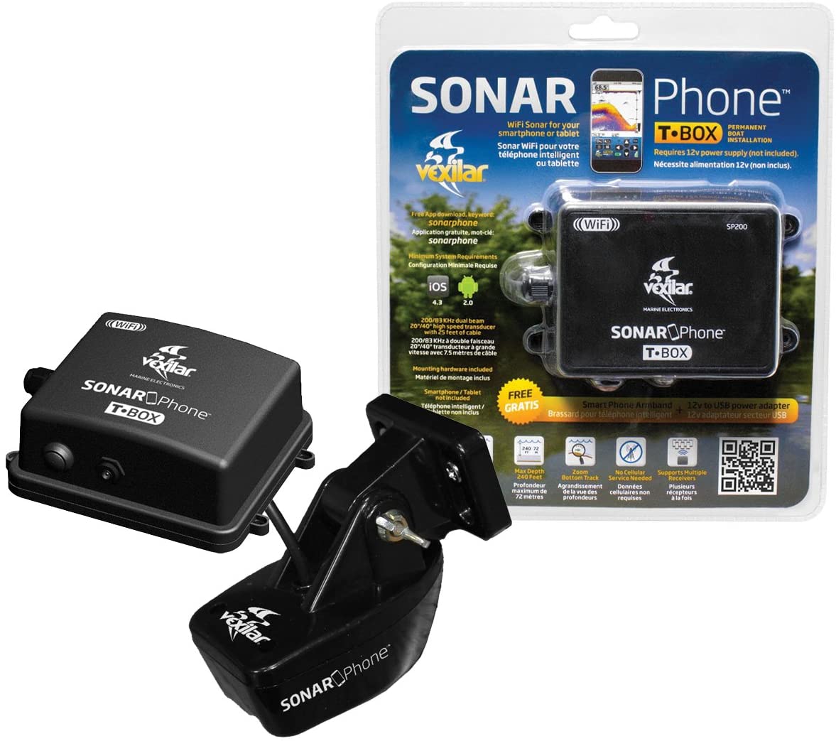 black box electronic fishing technology New Vexilar SP200 T-Box Smartphone Fish Finder, Black – PremierSports