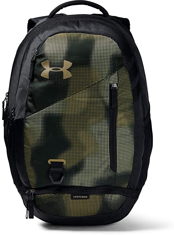 New Under Armour Adult Hustle 4.0 Backpack Black/Gold 5.9"W x 13"H x 19.3"L