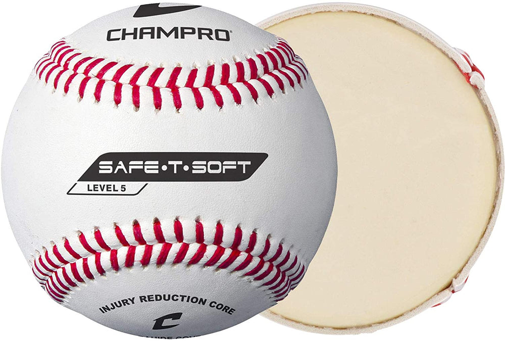 New Champro Safe-T-Soft Level 5 Baseball (White, 9-Inch) Pack of 12