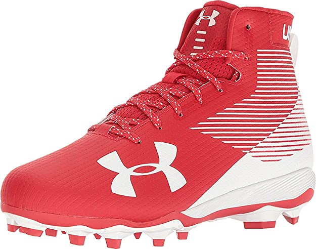 New Under Armour Hammer MC Molded Football Cleats Red/Wht Men's 13