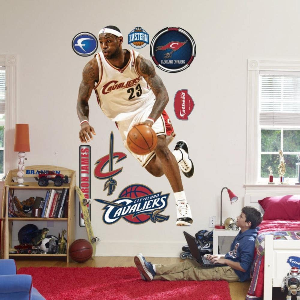 New LeBron James Throwback White Jersey Wall Decal 45 x 77in